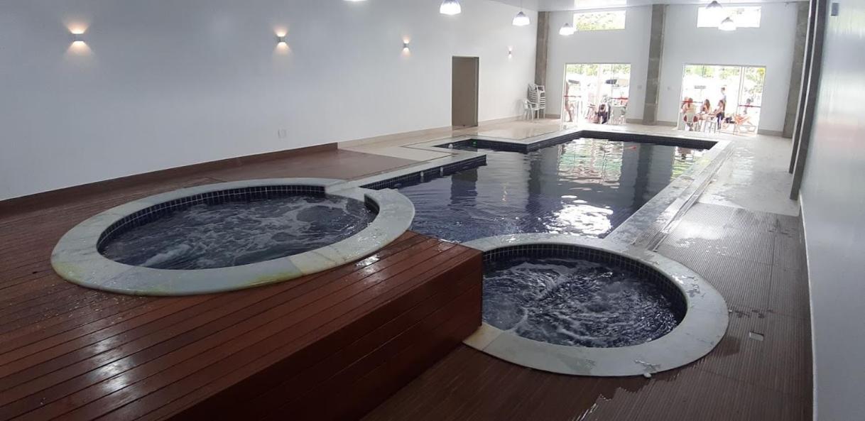 Águas de LindóiaFlat Cavalinho Branco Com Piscina Aquecida 11M - 5 Min Da Praca公寓式酒店 外观 照片